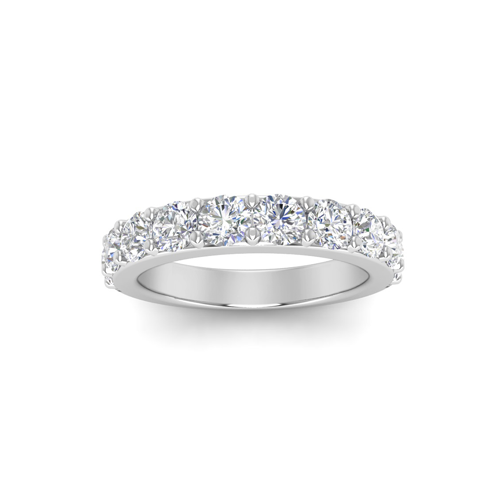 1.50 Ctw Ten Stone Round Diamond Pavé Classic Wedding Band