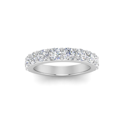 1.50 Ctw Ten Stone Round Diamond Pavé Classic Wedding Band
