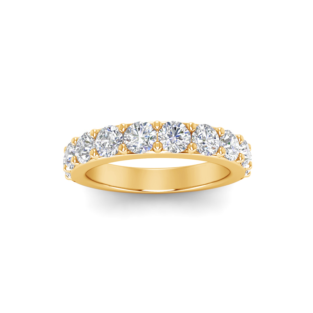 1.50 Ctw Ten Stone Round Moissanite Pavé Classic Wedding Band