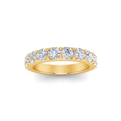 1.50 Ctw Ten Stone Round Moissanite Pavé Classic Wedding Band