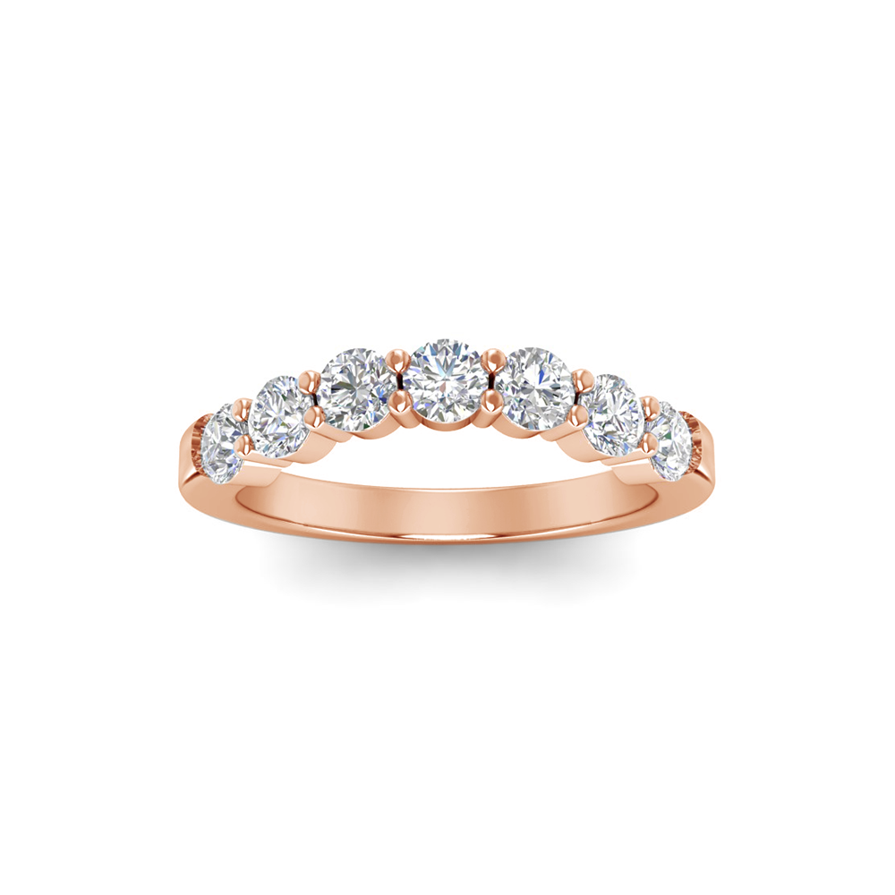 .80 Ctw Round Diamond Statement Curved Band