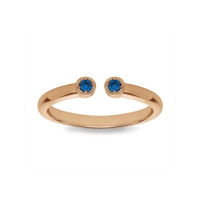 Two Birthstone Open Ring