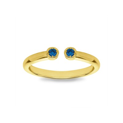 Two Birthstone Open Ring