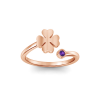Four Leaf Clover Birthstone Open Ring
