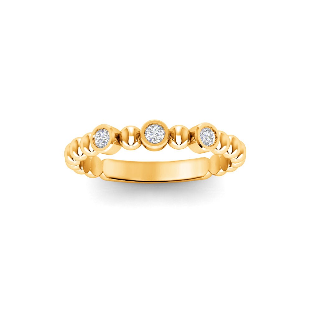 Alternating Three Diamond Ring