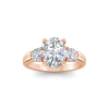 2.5 Ct Oval Lab Diamond & .46 Ctw Diamond Three Stone Engagement Ring