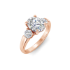 2.5 Ct Oval Lab Diamond & .46 Ctw Diamond Three Stone Engagement Ring