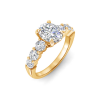 3.5 Ctw Oval Moissanite Classic Seven Stone Engagement Ring