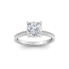 1.83 Ct Cushion Natural Diamond Surprise Channel Set Hidden Halo Engagement Ring, GIA Certified