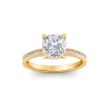 4 Ct Cushion Lab Diamond & .33 Ctw Diamond Surprise Channel Set Hidden Halo Engagement Ring