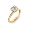 4 Ct Cushion Lab Diamond & .33 Ctw Diamond Surprise Channel Set Hidden Halo Engagement Ring