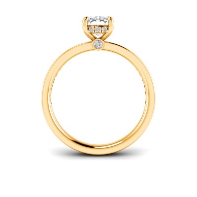 1.33 Ct Elongated Cushion Natural Diamond Surprise Channel Set Hidden Halo Engagement Ring, GIA Certified