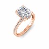 3 Ct Elongated Cushion Lab Diamond & .33 Ctw Diamond Surprise Channel Set Hidden Halo Engagement Ring