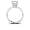 3 Ct Elongated Cushion Colorless Lab Diamond & .33 Ctw Surprise Channel Set Hidden Halo Engagement Ring