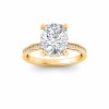 3 Ct Elongated Cushion Moissanite & 0.33 Ctw Diamond Surprise Channel Set Hidden Halo Engagement Ring