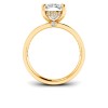 3 Ct Elongated Cushion Moissanite & 0.33 Ctw Diamond Surprise Channel Set Hidden Halo Engagement Ring