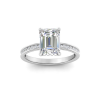 2 Ct Emerald Moissanite & 0.33 Ctw Diamond Surprise Channel Set Hidden Halo Engagement Ring