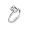 2 Ct Emerald Moissanite & 0.33 Ctw Diamond Surprise Channel Set Hidden Halo Engagement Ring