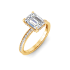 2 Ct Emerald Lab Diamond & .33 Ctw Diamond Surprise Channel Set Hidden Halo Engagement Ring