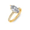 2 Ct Marquise Lab Diamond & .33 Ctw Diamond Surprise Channel Set Hidden Halo Engagement Ring
