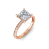 1 Ct Princess Lab Diamond & .33 Ctw Diamond Surprise Channel Set Hidden Halo Engagement Ring
