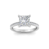 1.5 Ct Princess Lab Diamond & .33 Ctw Diamond Surprise Channel Set Hidden Halo Engagement Ring