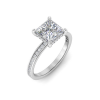 1.5 Ct Princess Lab Diamond & .33 Ctw Diamond Surprise Channel Set Hidden Halo Engagement Ring