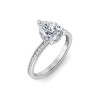 2 Ct Pear Lab Diamond & .33 Ctw Diamond Surprise Channel Set Hidden Halo Engagement Ring