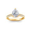 2 Ct Pear Lab Diamond & .33 Ctw Diamond Surprise Channel Set Hidden Halo Engagement Ring