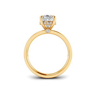 3.50 Ct Pear Lab Diamond & .33 Ctw Diamond Surprise Channel Set Hidden Halo Engagement Ring