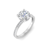 2 Ct Round Lab Diamond & .33 Ctw Diamond Surprise Channel Set Hidden Halo Engagement Ring