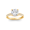2 Ct Round Lab Diamond & .33 Ctw Diamond Surprise Channel Set Hidden Halo Engagement Ring