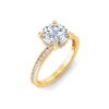 2 Ct Round Lab Diamond & .33 Ctw Diamond Surprise Channel Set Hidden Halo Engagement Ring