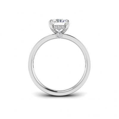 1.33 Ct Radiant Natural Diamond Surprise Channel Set Hidden Halo Engagement Ring, GIA Certified