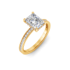 2 Ct Radiant Moissanite & 0.33 Ctw Diamond Surprise Channel Set Hidden Halo Engagement Ring