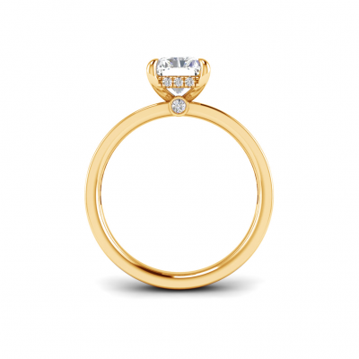 4 Ct Radiant Lab Diamond & .33 Ctw Diamond Surprise Channel Set Hidden Halo Engagement Ring