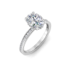 5 Ct Oval Lab Diamond & .33 Ctw Diamond Surprise Channel Set Hidden Halo Engagement Ring