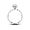 5 Ct Oval Lab Diamond & .33 Ctw Diamond Surprise Channel Set Hidden Halo Engagement Ring
