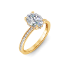 2 Ct Oval Lab Diamond & .33 Ctw Diamond Surprise Channel Set Hidden Halo Engagement Ring