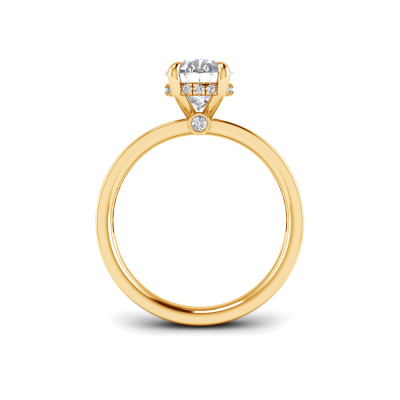 3.50 Ct Oval Lab Diamond & .33 Ctw Diamond Surprise Channel Set Hidden Halo Engagement Ring