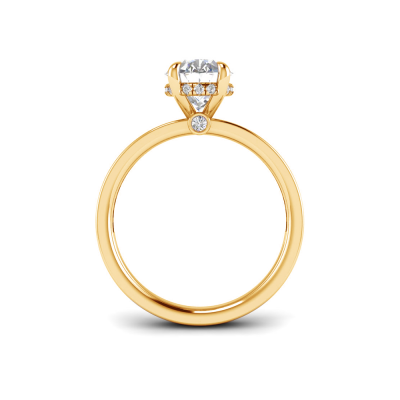 2 Ct Oval Lab Diamond & .33 Ctw Diamond Surprise Channel Set Hidden Halo Engagement Ring