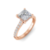 3.42 Ctw Princess CZ Gala Hidden Halo Engagement Ring