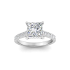 2.5 Ct Princess Colorless Lab Diamond & 0.42 Ctw Gala Hidden Halo Engagement Ring