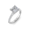 2.5 Ct Princess Colorless Lab Diamond & 0.42 Ctw Gala Hidden Halo Engagement Ring
