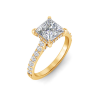 1.42 Ctw Princess Diamond Gala Hidden Halo Engagement Ring