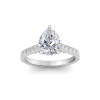 2 Ct Pear Moissanite & 0.42 Ctw Lab DIamond Gala Hidden Halo Engagement Ring