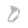 2 Ct Pear Moissanite & 0.42 Ctw Lab DIamond Gala Hidden Halo Engagement Ring
