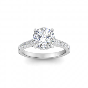 2 Ct Round Lab Diamond & 0.42 Ctw Diamond Gala Hidden Halo Engagement Ring