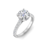 2 Ct Round Moissanite & 0.42 Ctw Lab DIamond Gala Hidden Halo Engagement Ring