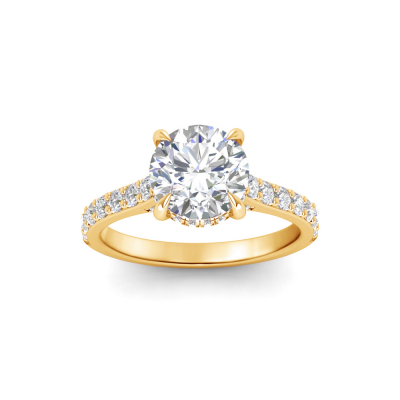 2 Ct Round Lab Diamond & 0.42 Ctw Gala Hidden Halo Engagement Ring